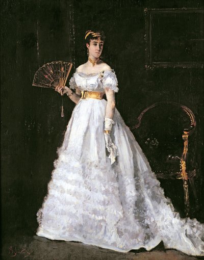 Donna in bianco da Alfred Emile Stevens